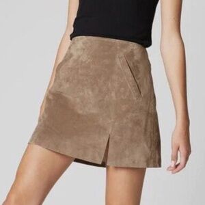 Blank NYC 100% leather mini Skirt tan neutral women’s size 28